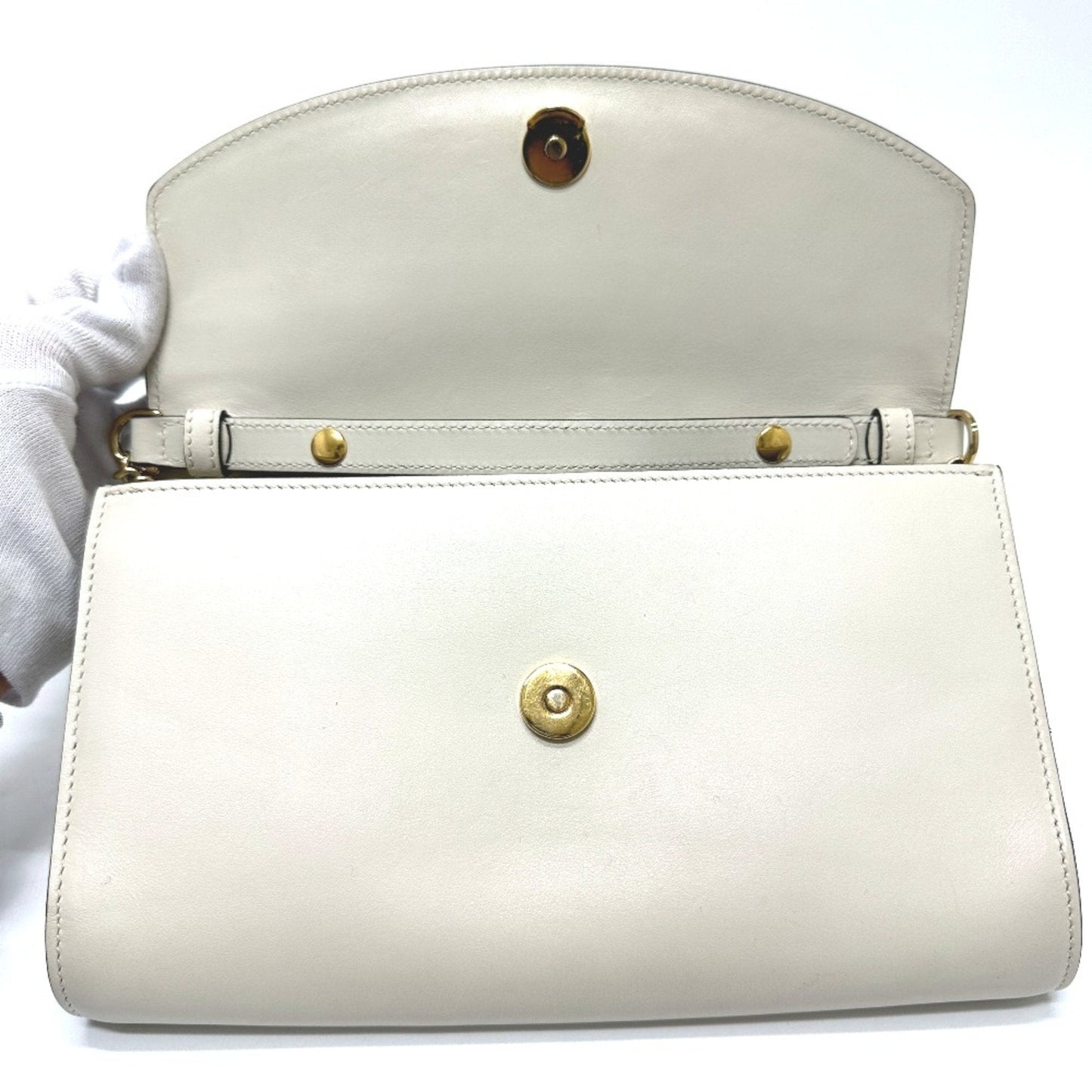 Gucci White Leather Shoulder Bag ( )