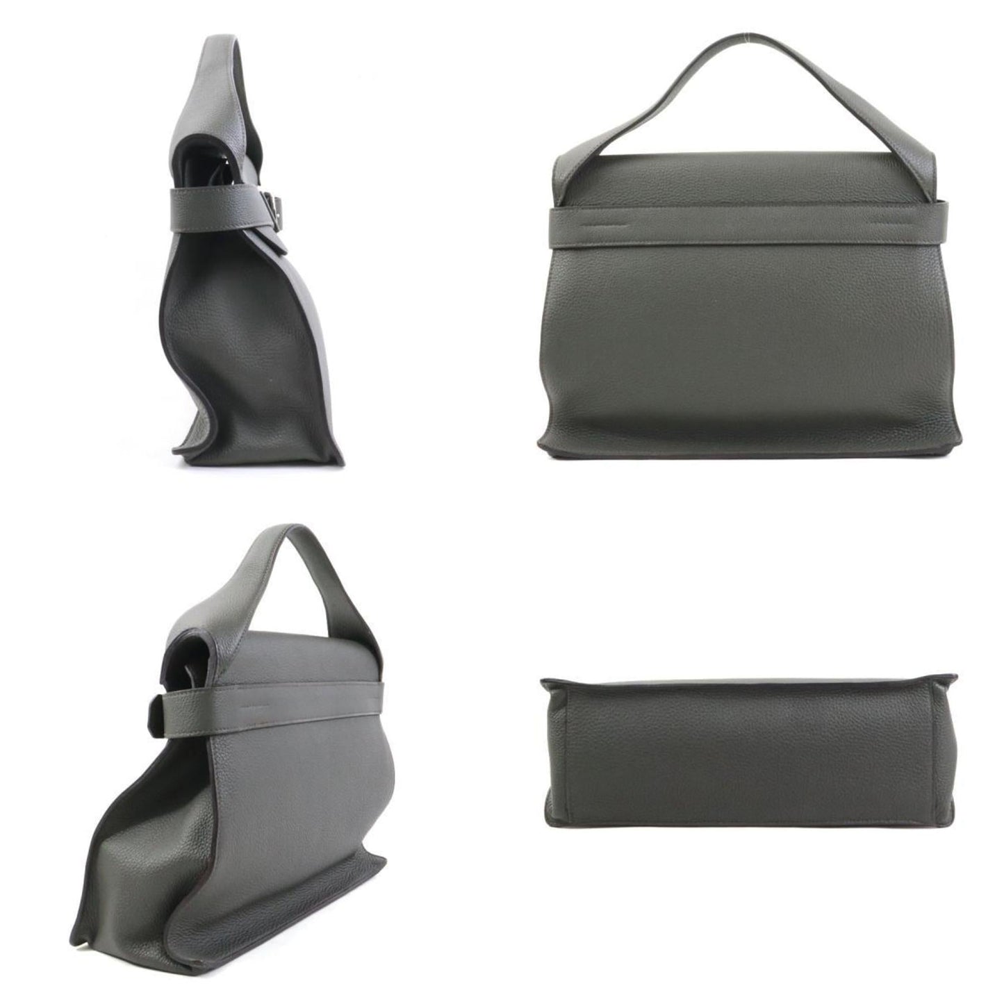 Hermes Olive Green Taurillon Clemence Leather Handbag ( )
