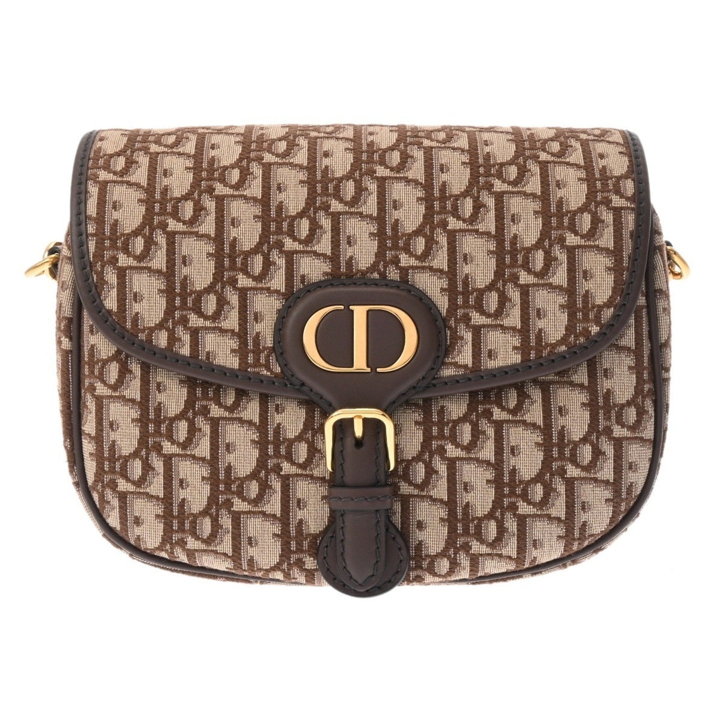 Christian Dior Brown Jacquard Leather Shoulder Bag ()