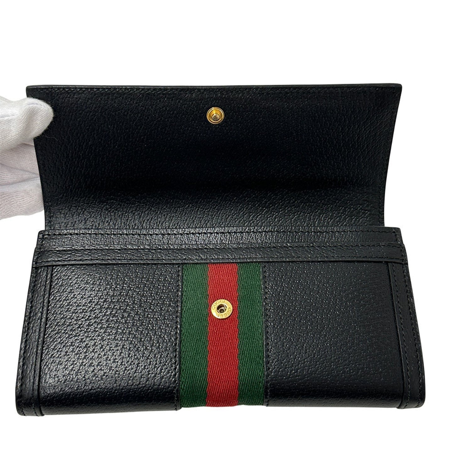 Gucci Black Leather Long Wallet (Bi-Fold) ( )