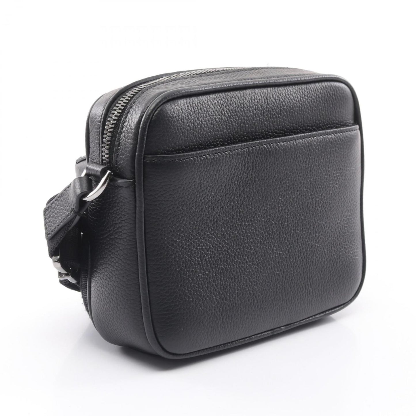 Christian Dior Black Canvas Leather Messenger Bag Shoulder Bag ()