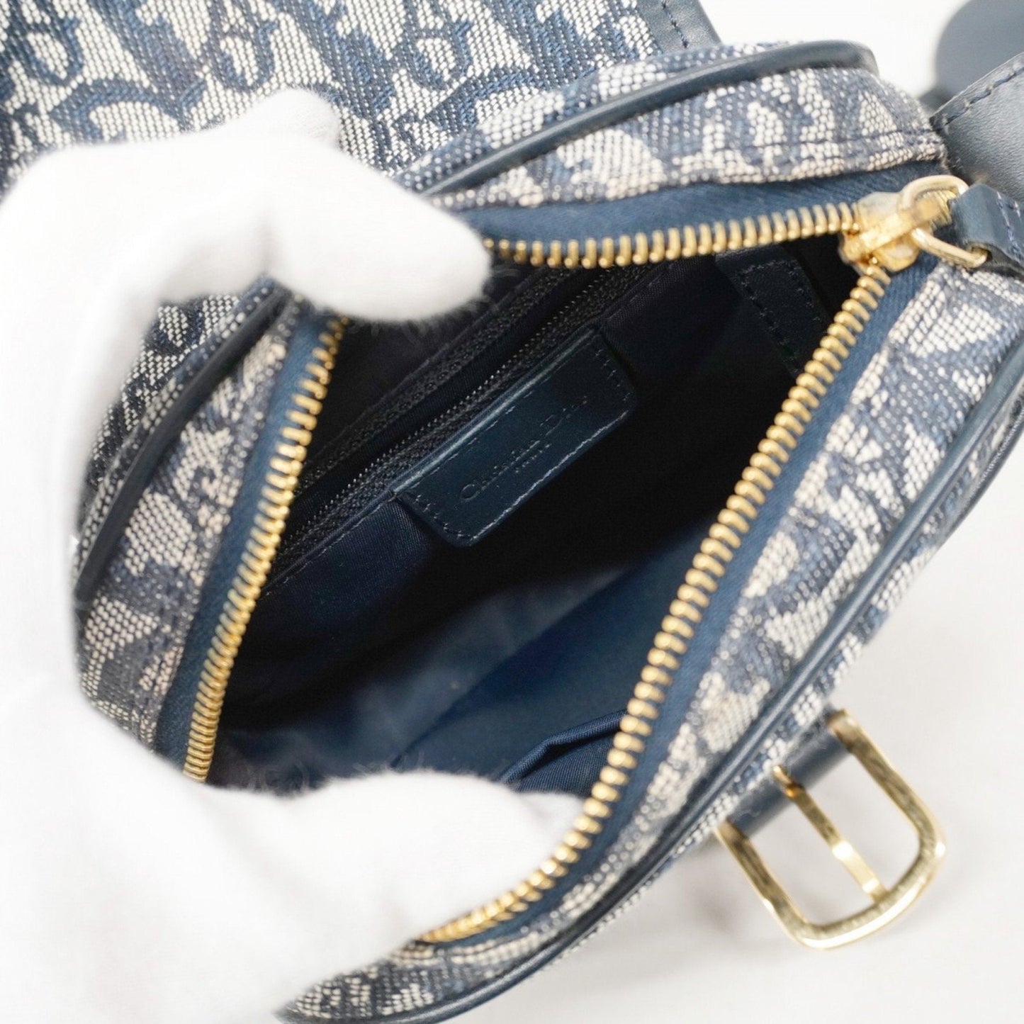 Christian Dior Navy Canvas Shoulder Bag ()