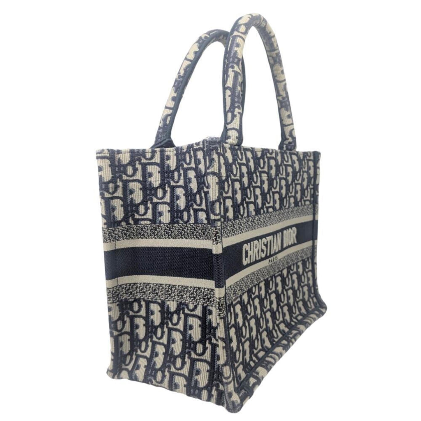 Christian Dior Navy Canvas Handbag Tote Bag ()