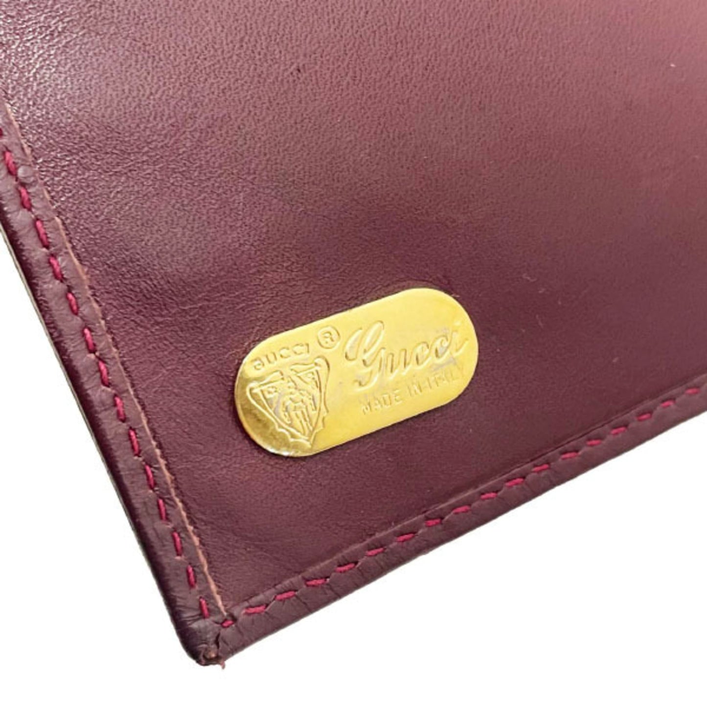 Gucci Bordeaux Leather Long Wallet (Bi-Fold) ( )