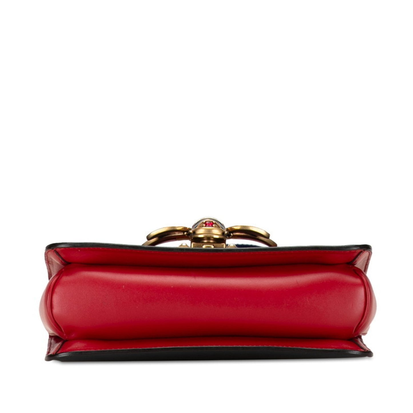 Gucci Navy Red Color White Leather Shoulder Bag ( )