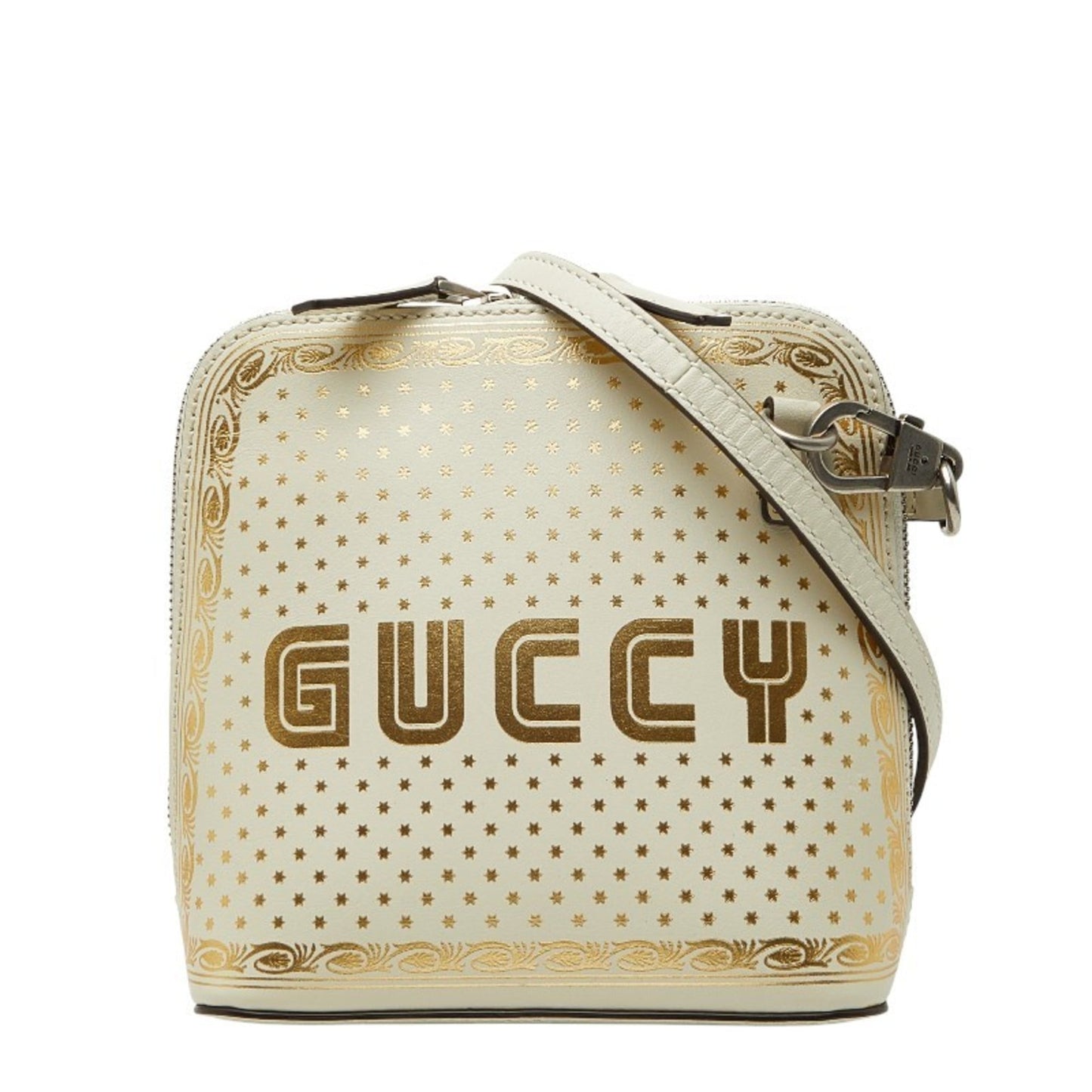 Gucci Gold White Leather Shoulder Bag ( )