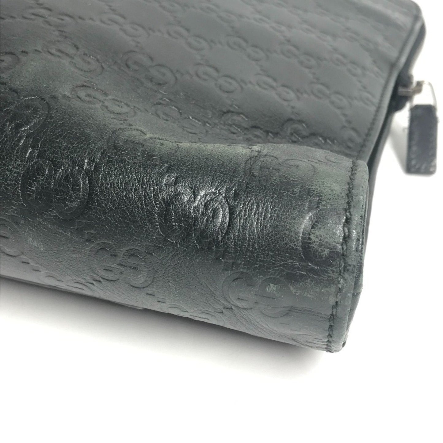 Gucci Black Gg Leather Briefcase Handbag Tote Bag ( )