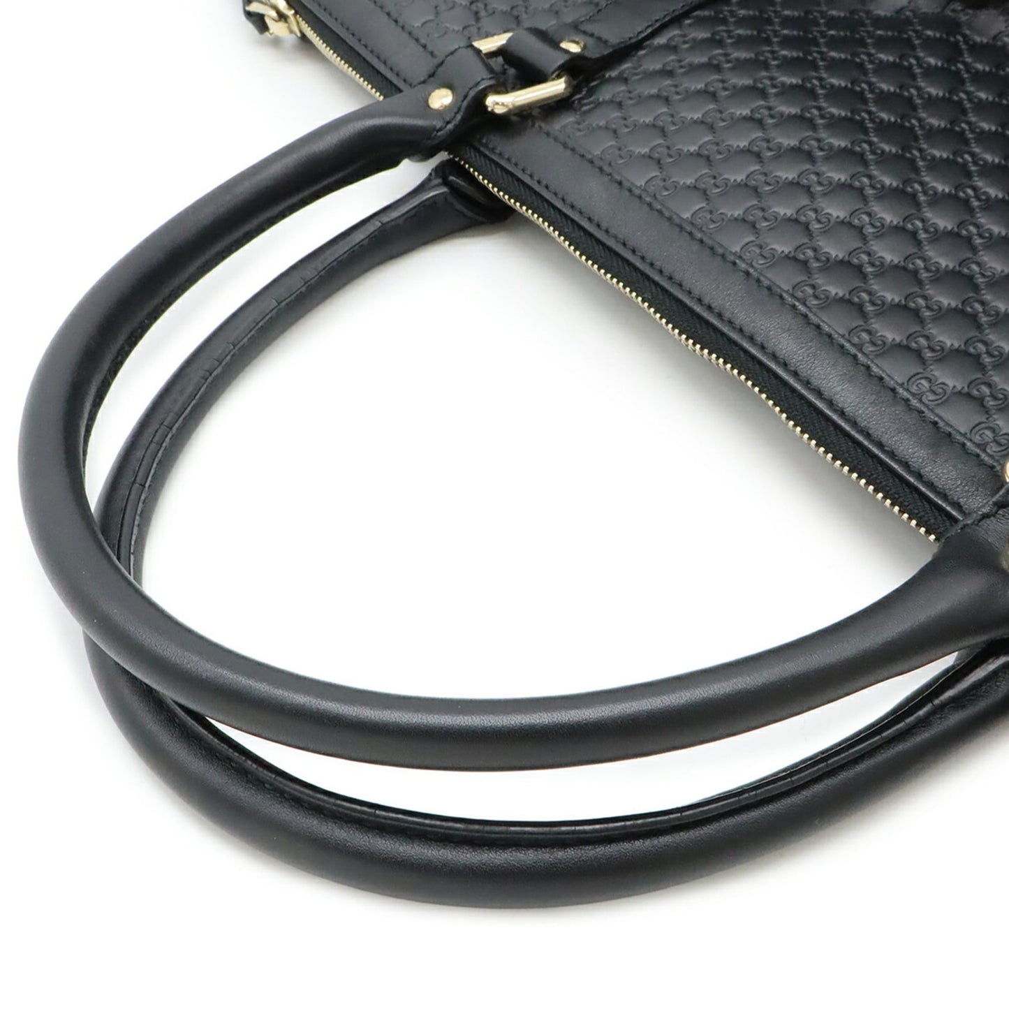 Gucci Black Micro Gg Leather Shoulder Bag Tote Bag ( )