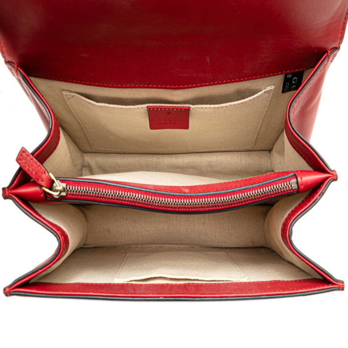 Gucci Red Color Leather Handbag Shoulder Bag ( )