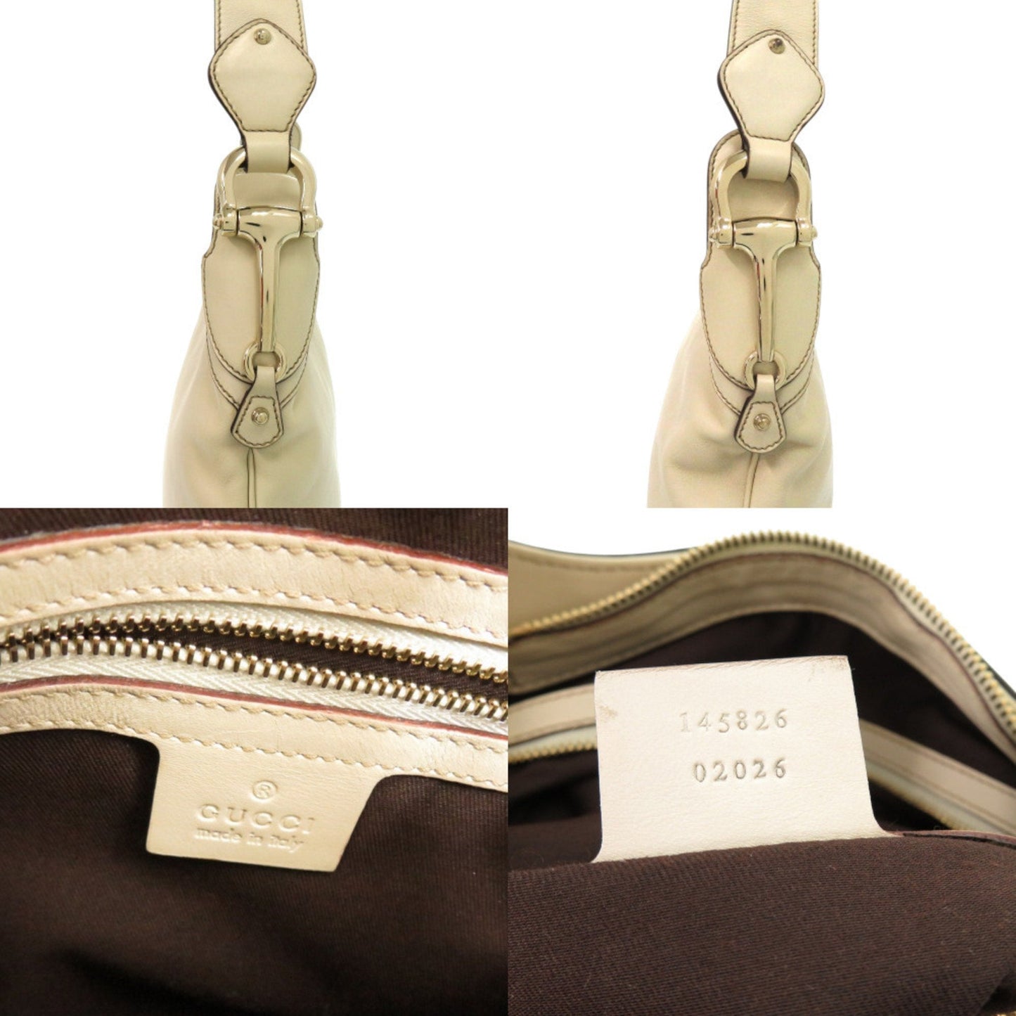 Gucci Ivory Leather Shoulder Bag ( )