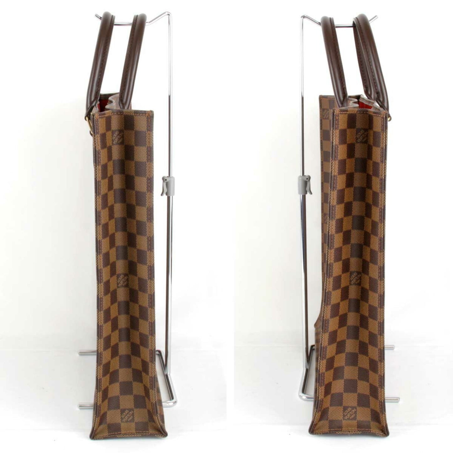 LOUIS VUITTON Damier Sac Pla Handbag PVC Coated Canvas Ebene Women's