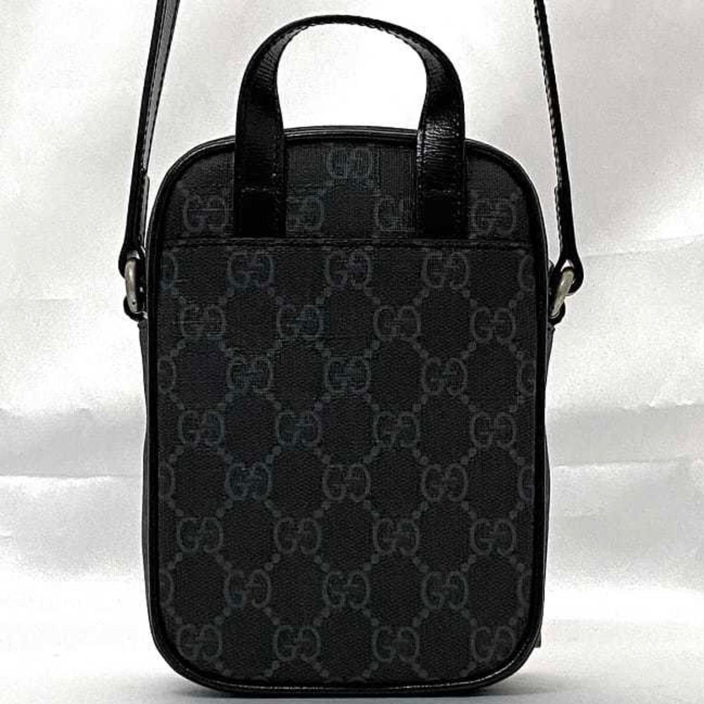 Gucci Black Pvc Leather Pochette Shoulder Bag ( )