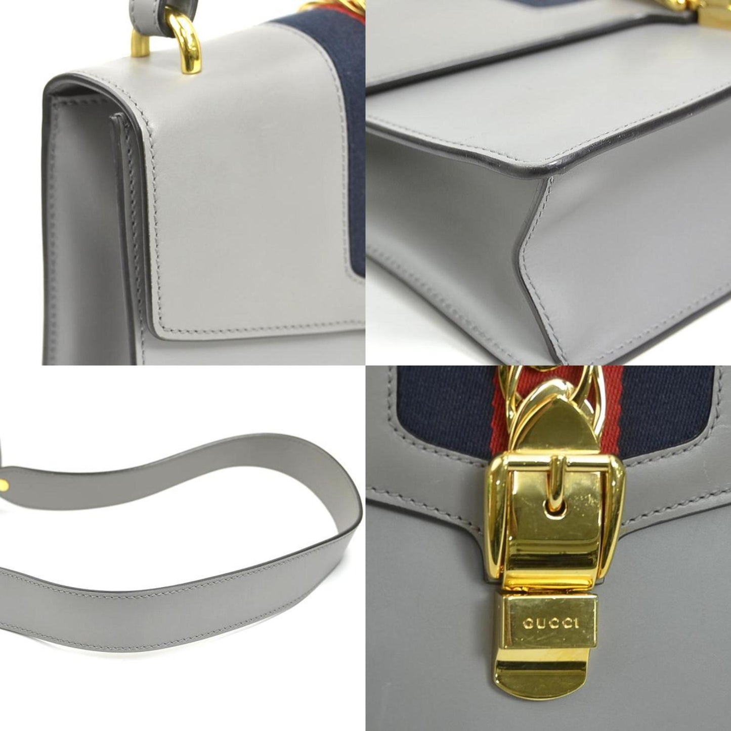 Gucci Gray Leather Shoulder Bag ( )