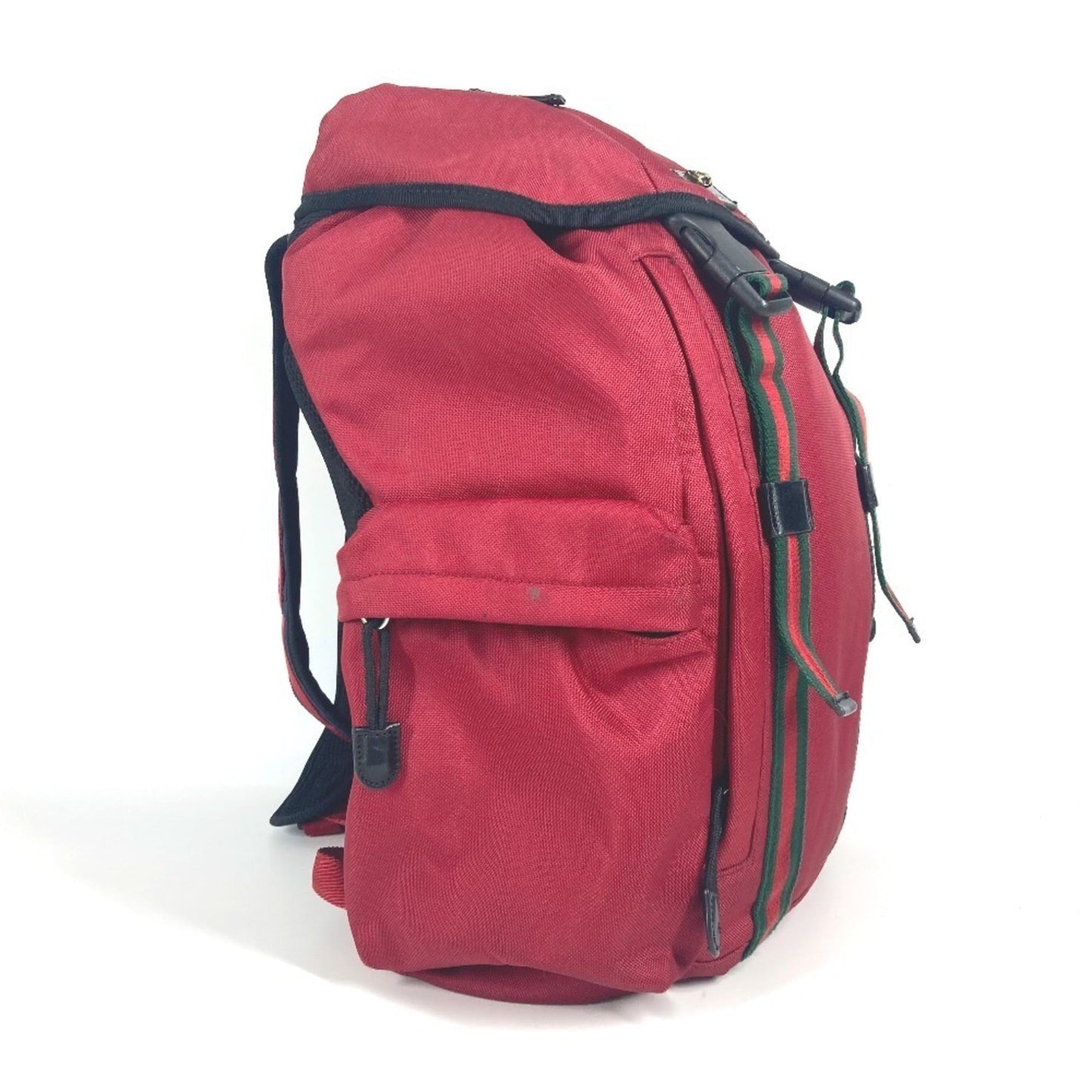 Gucci Black Red Color Nylon Canvas Backpack ( )