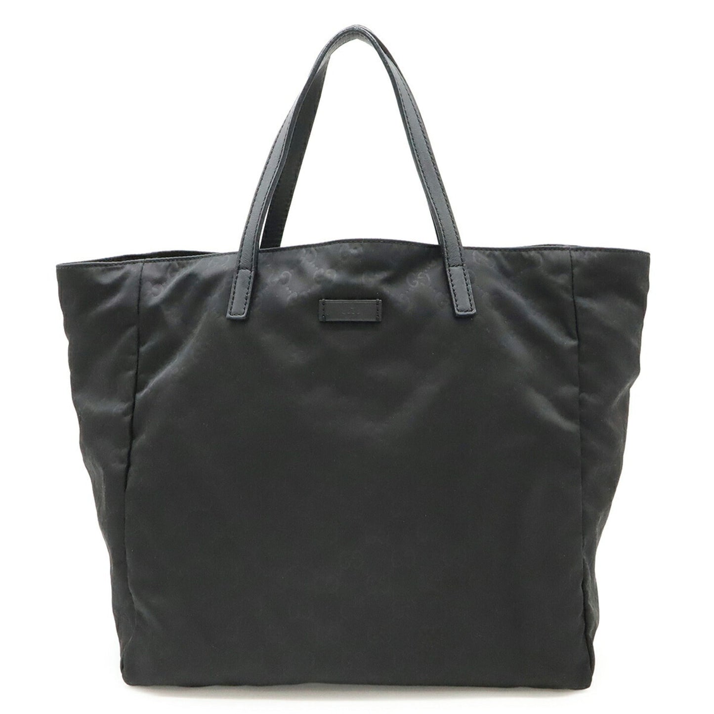 Gucci Black Nylon Leather Handbag Tote Bag ( )