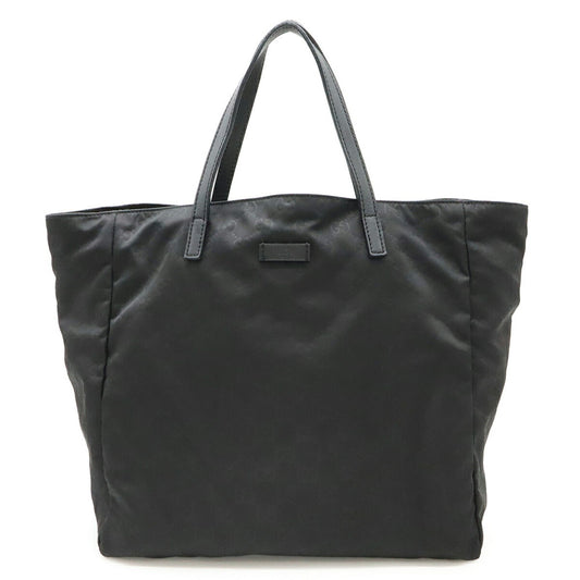 Gucci Black Nylon Leather Handbag Tote Bag ( )