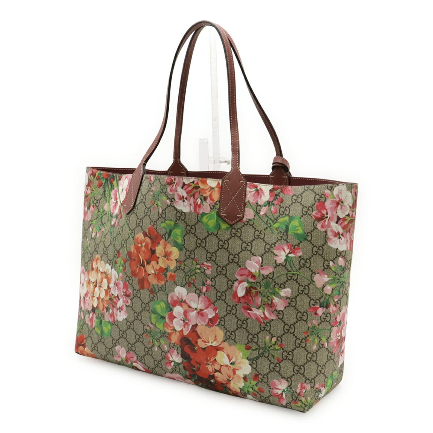 Gucci Gg Blooms Beige Pink Multi-Color Gg Supreme Leather Shoulder Bag Tote Bag ( )