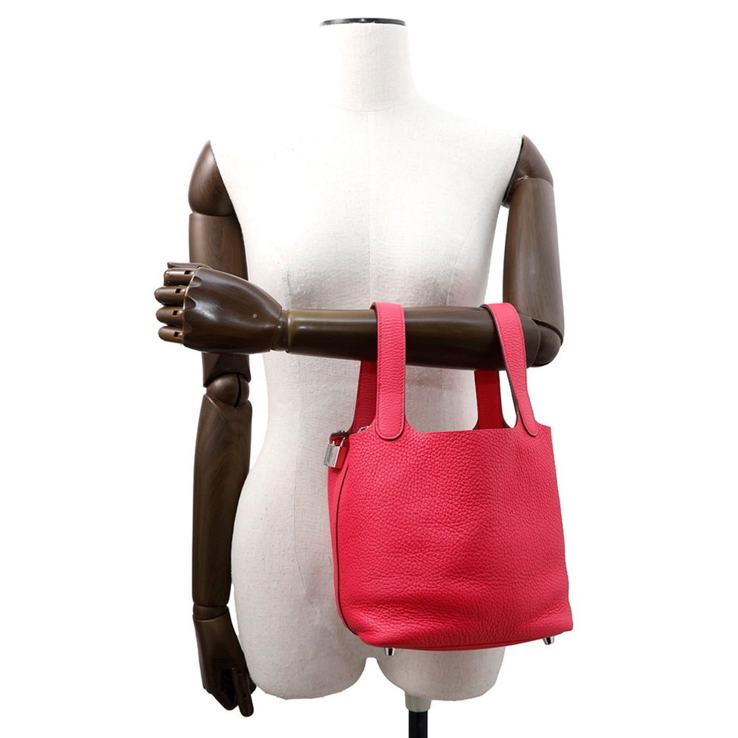 Hermes Kara Silver Taurillon Clemence Leather Handbag Tote Bag ( )