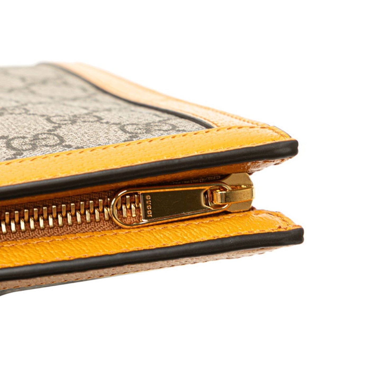 Gucci Beige Orange Pvc Leather Clutch Bag ( )