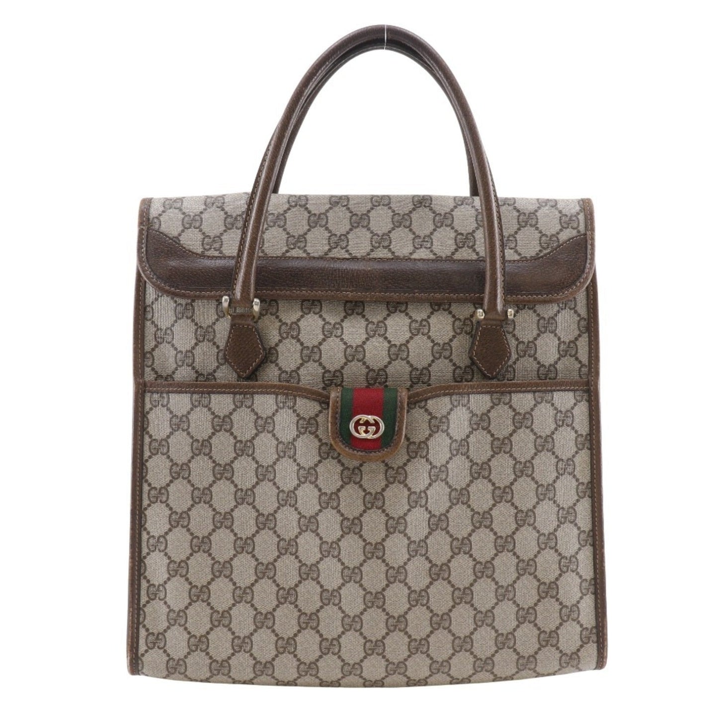 Gucci Sherry Line Brown Pvc Handbag ( )