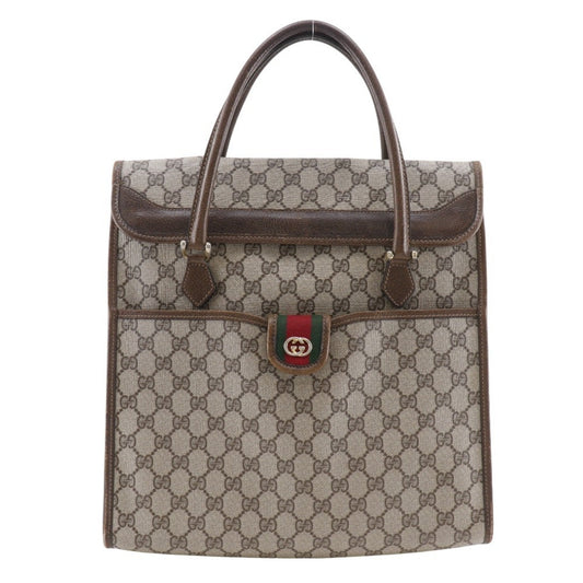 Gucci Sherry Line Brown Pvc Handbag ( )