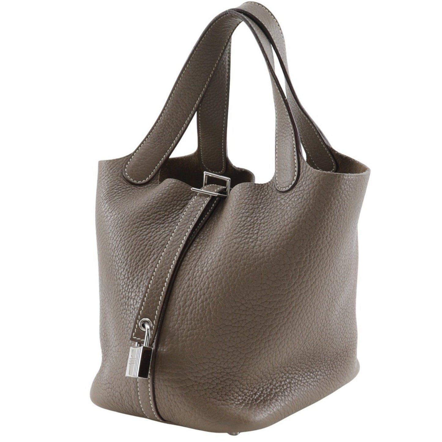 Hermes Picotin Etoupe Gray Taurillon Clemence Leather Handbag ( )