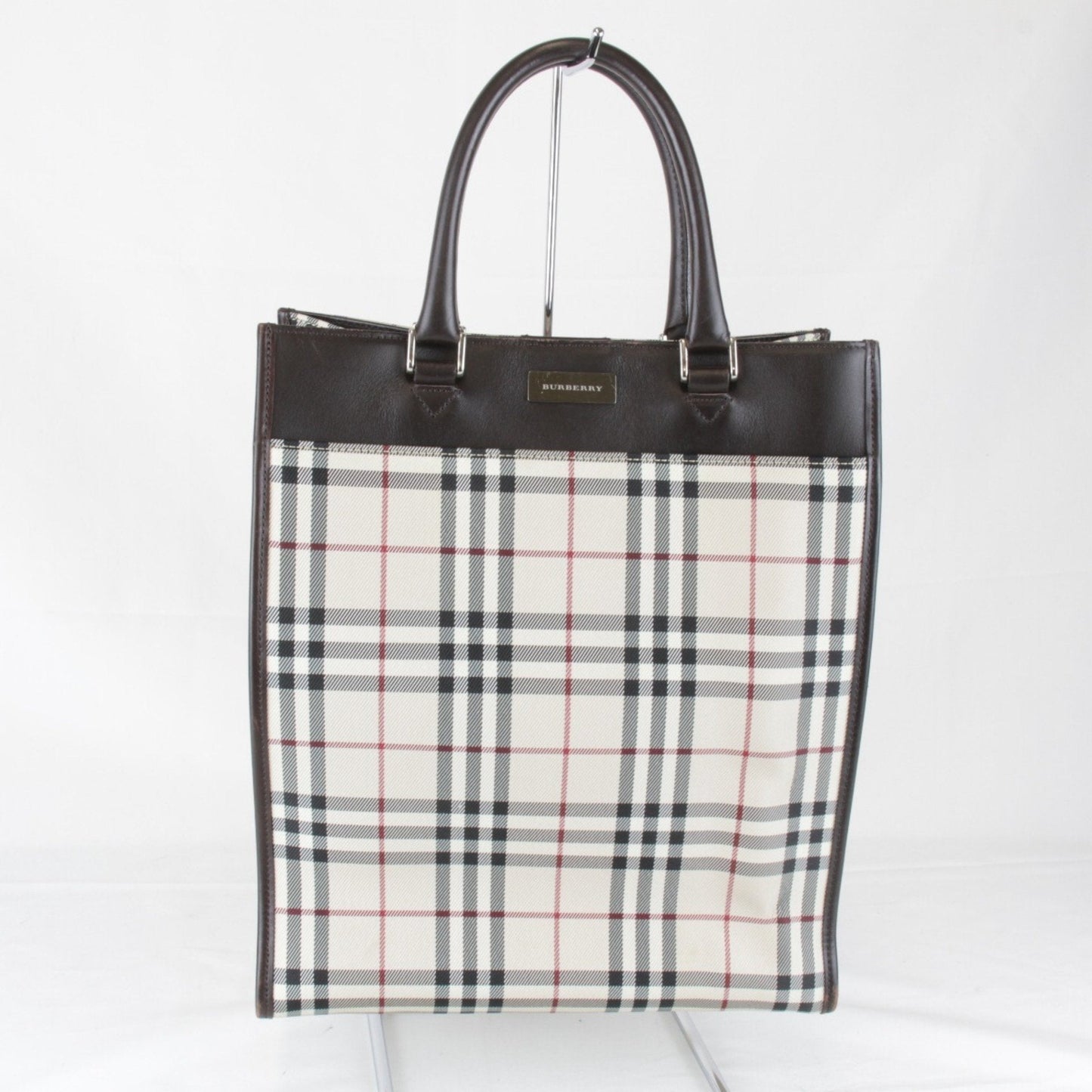 Burberry Beige Canvas Leather Tote Bag ( )