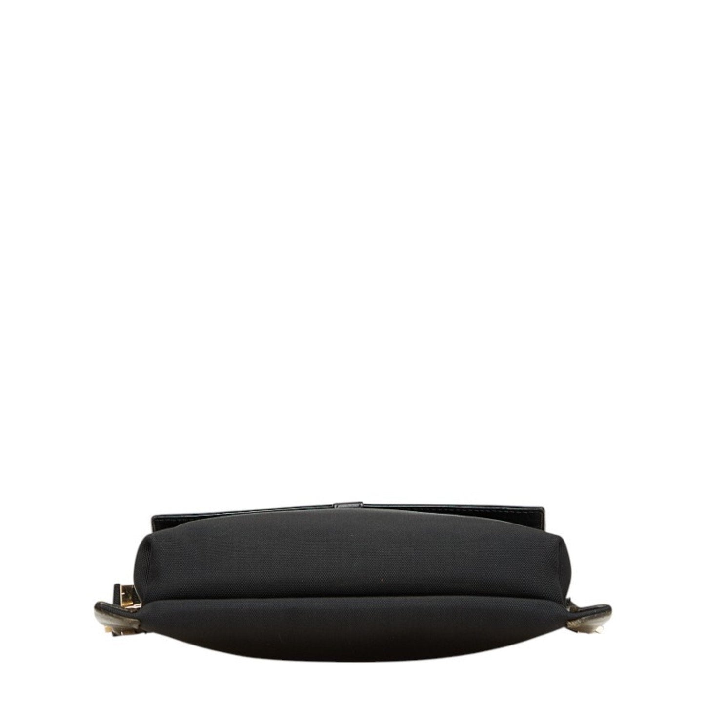 Gucci Black Leather Nylon Canvas Shoulder Bag ( )