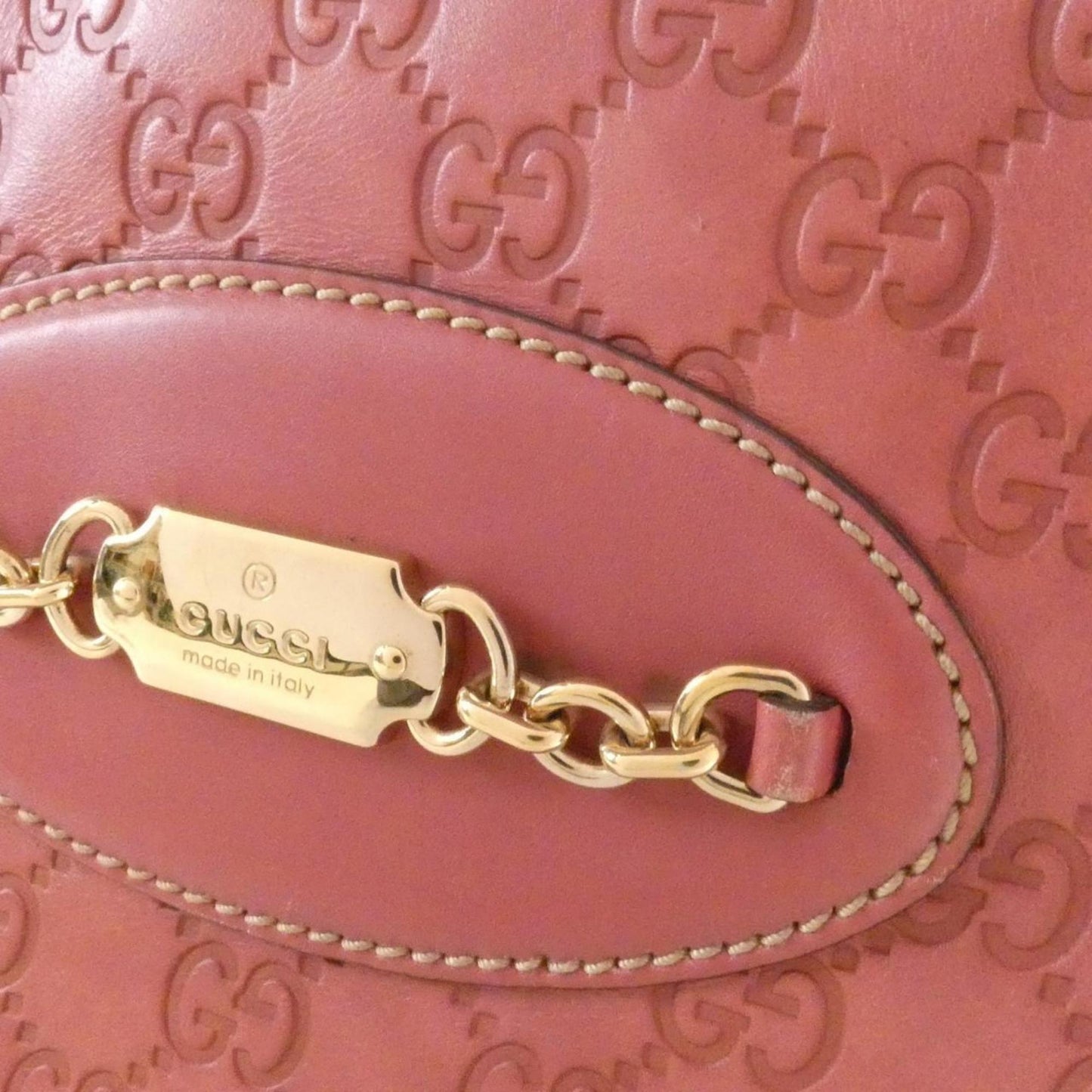 Gucci Pink Leather Shoulder Bag ( )