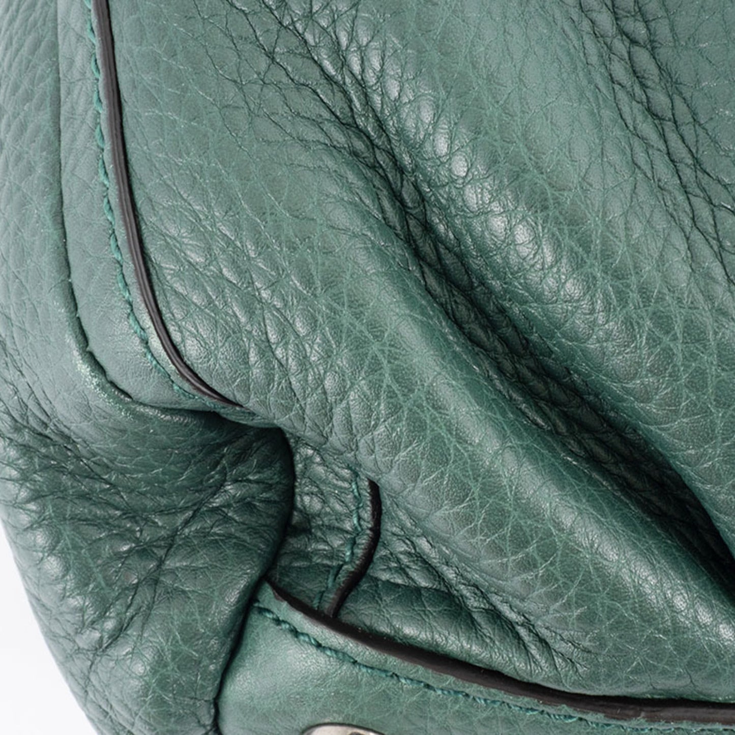 Gucci Abbey Green Leather Shoulder Bag Tote Bag ( )