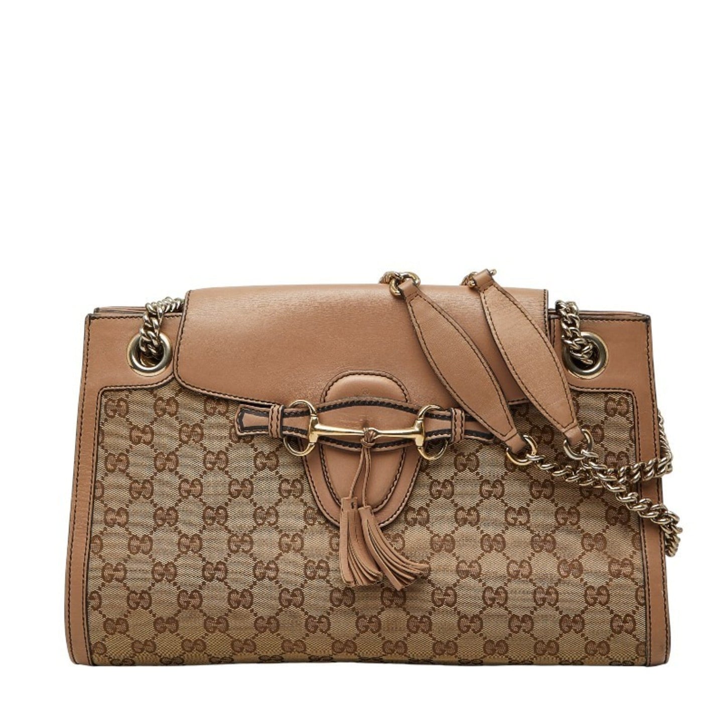 Gucci Gg Canvas Beige Pink Gg Canvas Leather Shoulder Bag ( )