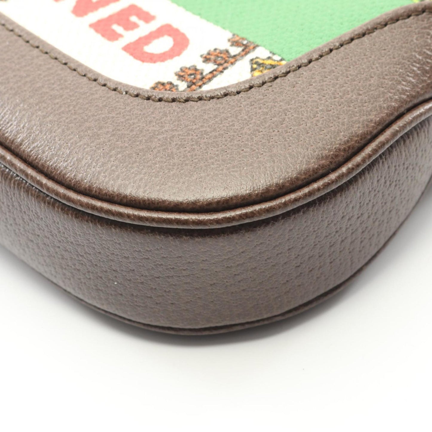 Gucci Beige Brown Multi-Color Canvas Leather Shoulder Bag ( )