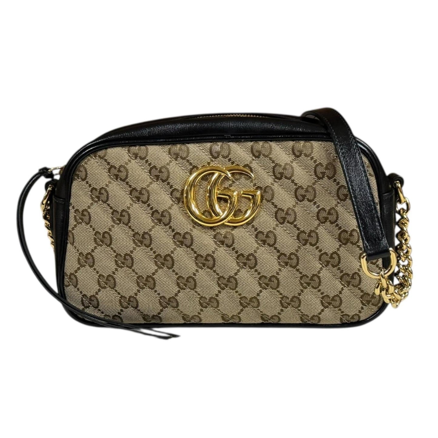 Gucci Black Brown Gg Canvas Shoulder Bag ( )