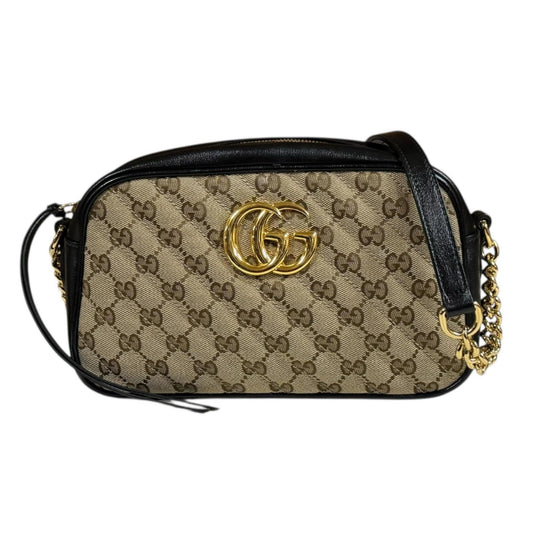 Gucci Black Brown Gg Canvas Shoulder Bag ( )