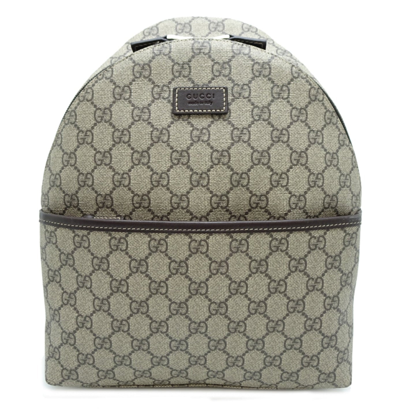 Gucci Brown Gg Supreme Leather Backpack ( )