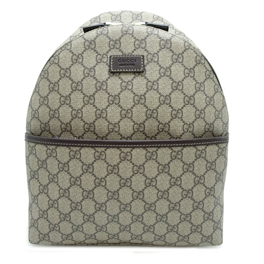 Gucci Brown Gg Supreme Leather Backpack ( )