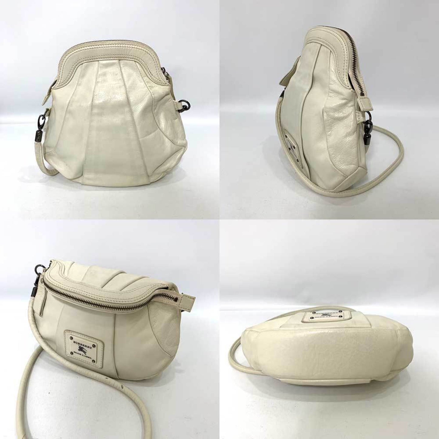 Burberry Blue Label Ivory White Leather Pochette Shoulder Bag ( )