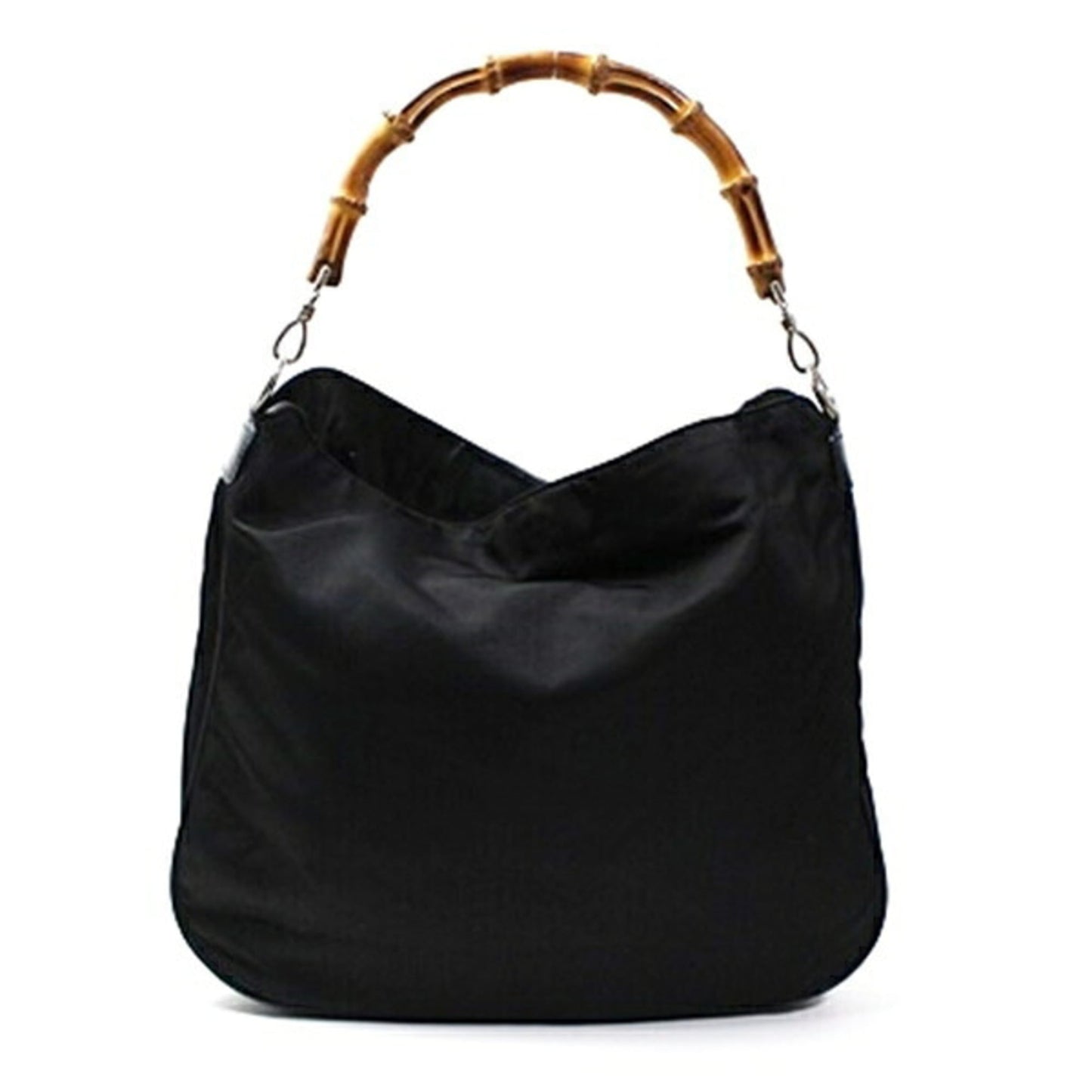Gucci Black Dark Brown Nylon Handbag Shoulder Bag ( )