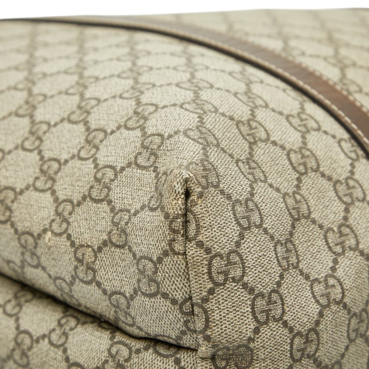 Gucci Beige Brown Pvc Leather Tote Bag ( )