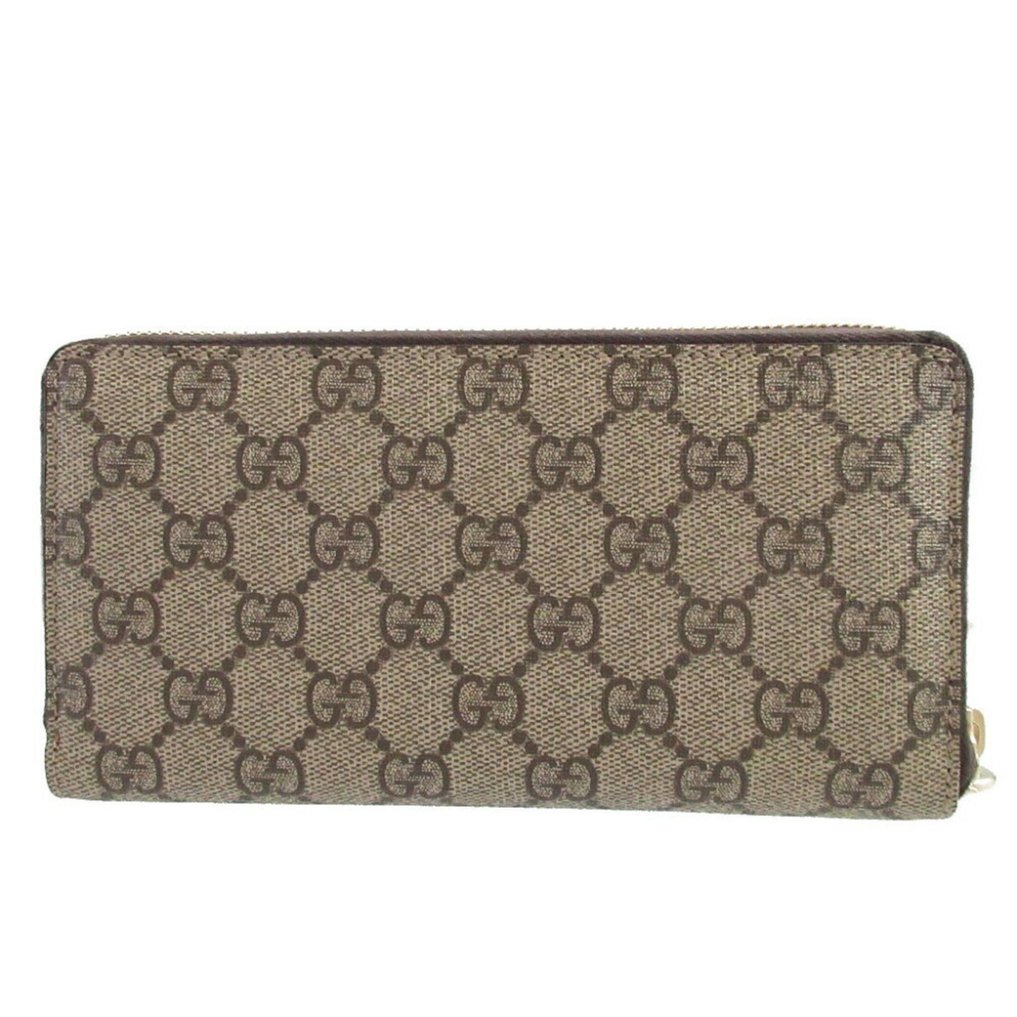 Gucci Beige Brown Gg Supreme Leather Long Wallet (Bi-Fold) ( )