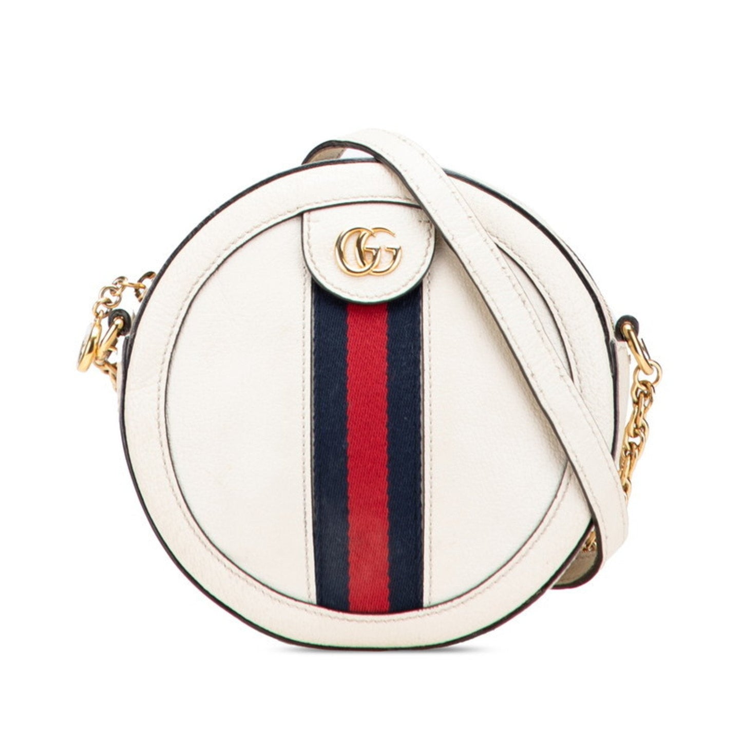 Gucci Ophidia Navy Red Color White Leather Shoulder Bag ( )
