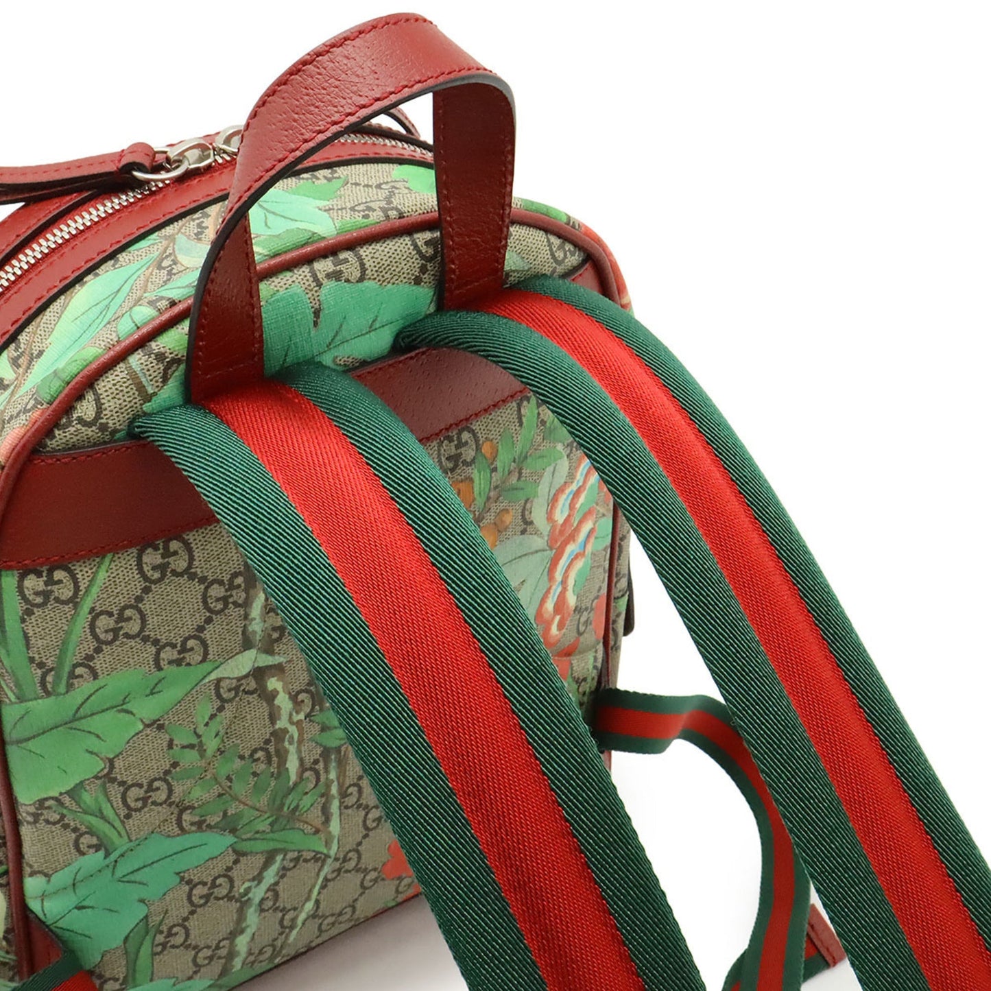 Gucci Beige Multi-Color Red Color Gg Supreme Leather Backpack ( )
