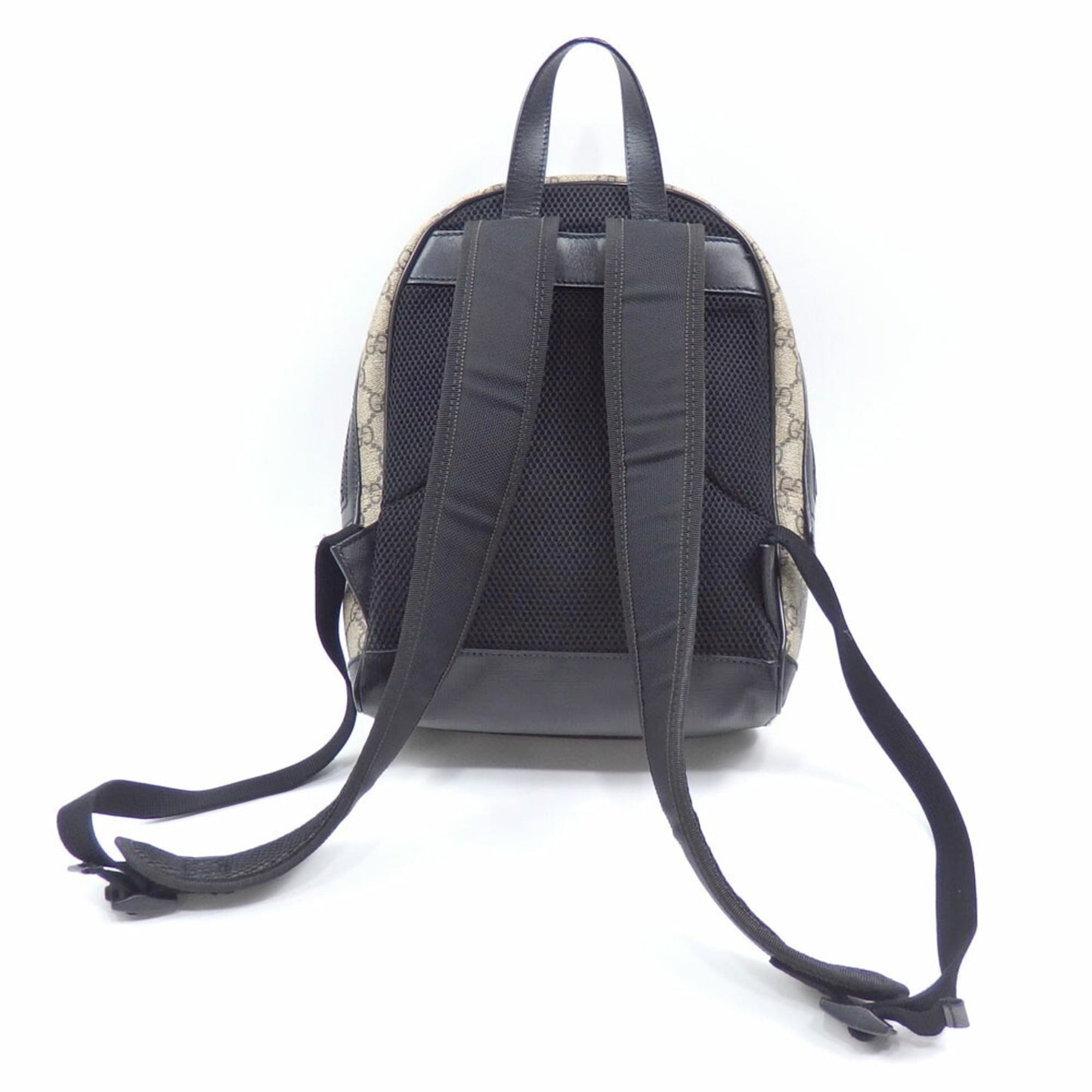 Gucci Beige Black Gg Supreme Leather Backpack ( )