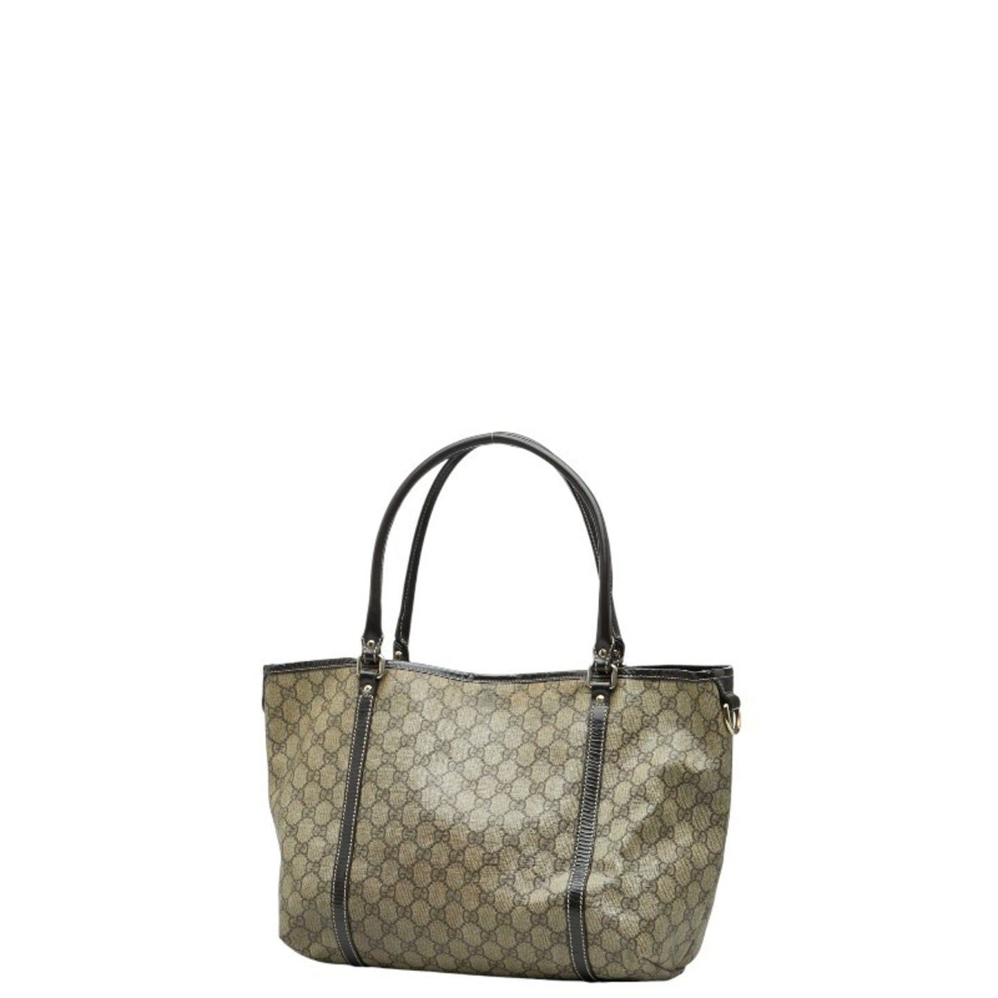 Gucci Beige Brown Pvc Leather Tote Bag ( )