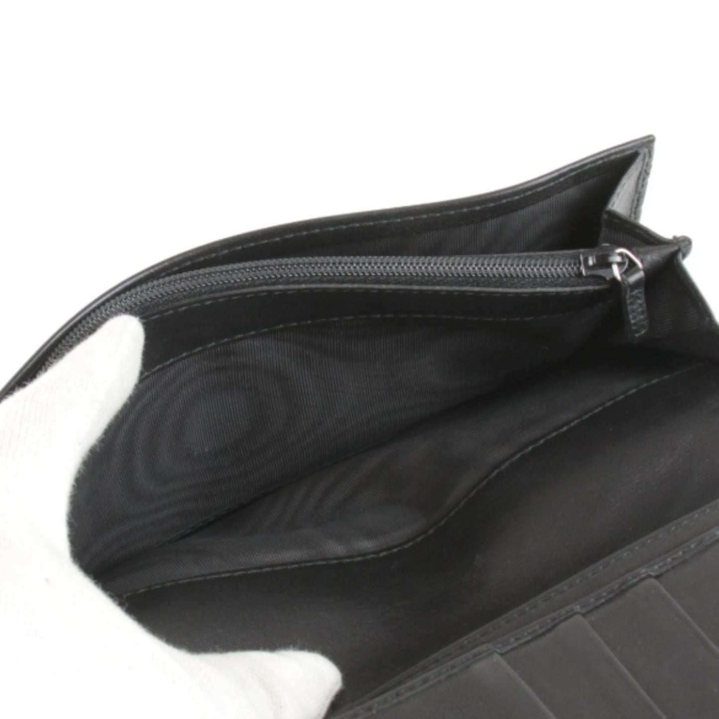 Gucci Black Gg Leather Long Wallet (Bi-Fold) ( )