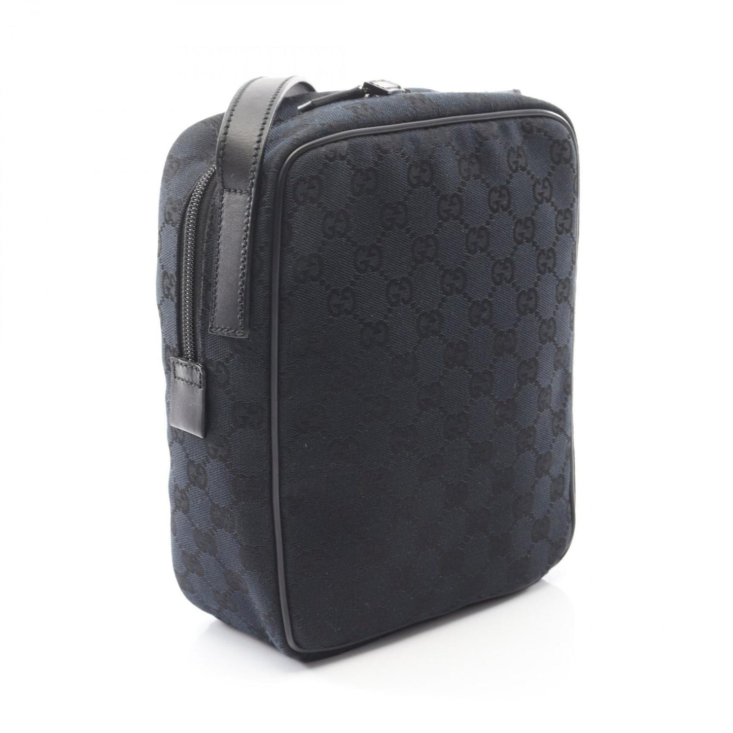 Gucci Black Canvas Leather Shoulder Bag ( )