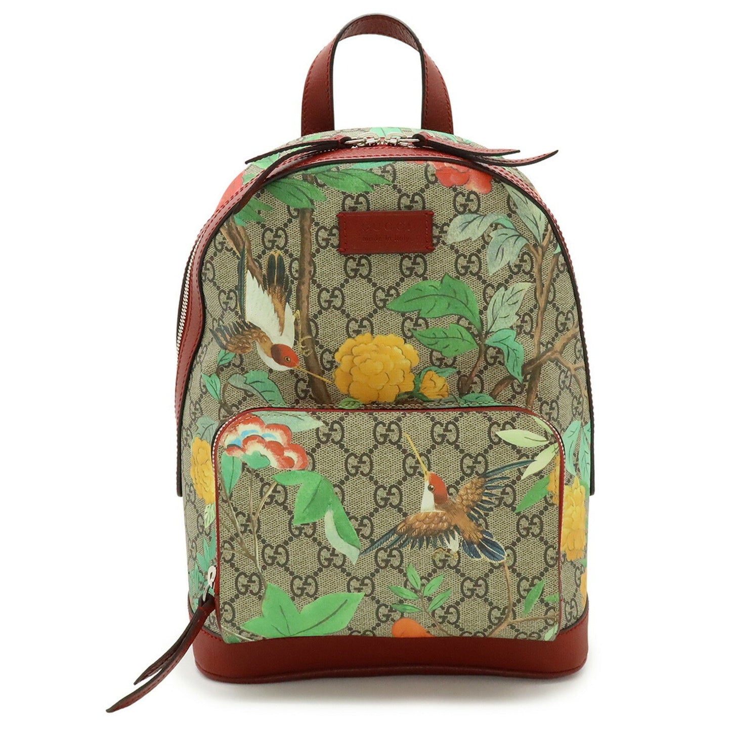 Gucci Beige Multi-Color Red Color Gg Supreme Leather Backpack ( )
