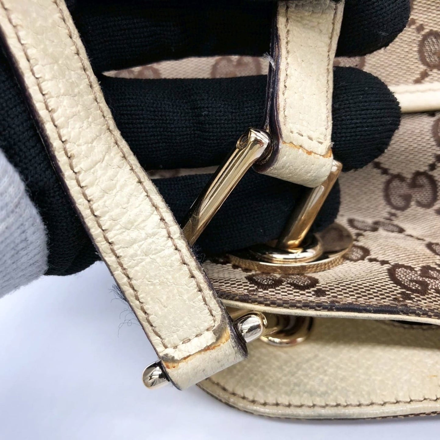 Gucci Gg Canvas Beige Gg Canvas Handbag Tote Bag ( )