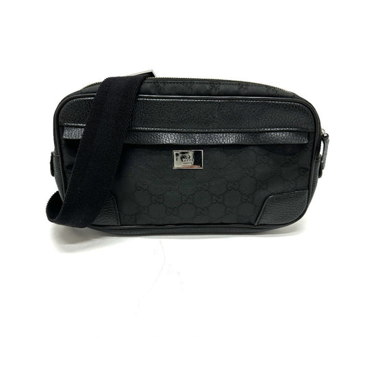 Gucci Black Nylon Leather Sling Bag ( )