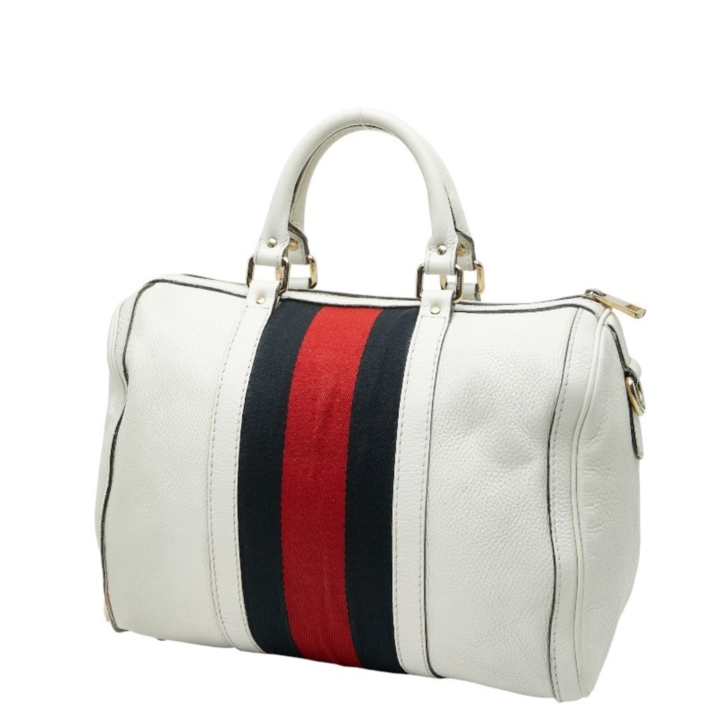 Gucci Beige Red Color Canvas Leather Boston Bag Shoulder Bag ( )